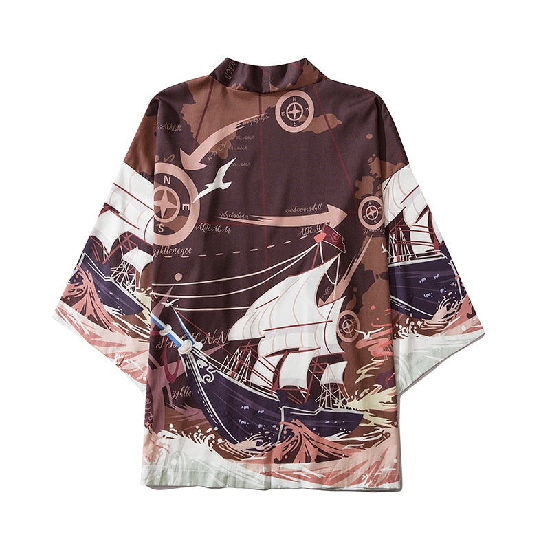 Japanese Crow Print Kimonos Streerwear Yukata Women Haori Harajuku Kimono Robe Cardigan Men Red Asian Clothes | Vimost Shop.