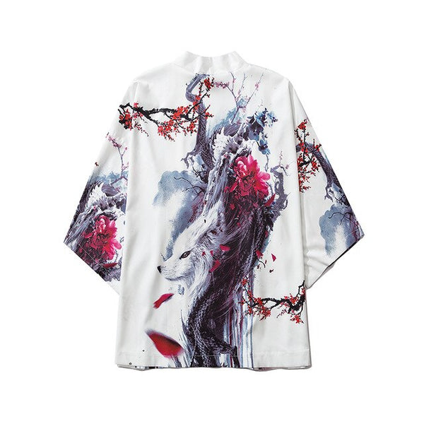 Japanese Style Anime Dragon Kimono Streetwear Men Women Cardigan Japanese Black Robe Female Summer Tokyo Clothing | Vimost Shop.