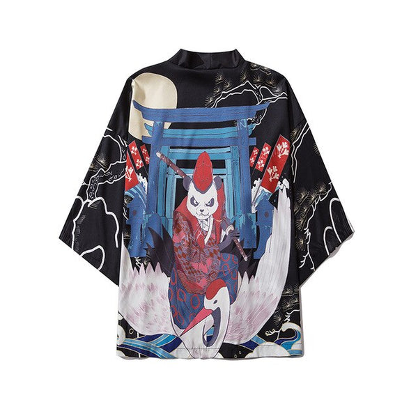 Japanese Style Anime Dragon Kimono Streetwear Men Women Cardigan Japanese Black Robe Female Summer Tokyo Clothing | Vimost Shop.