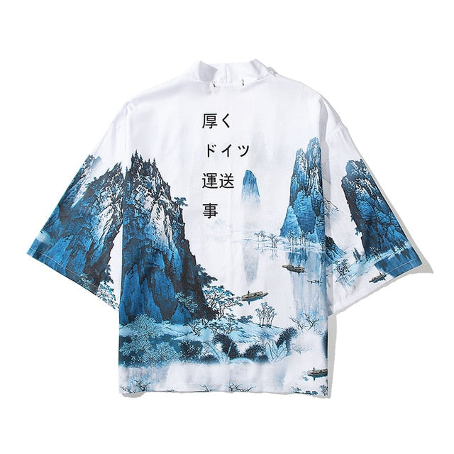i Japanese Style Anime Tiger Cardigan Kimono Cosplay Harajuku Women Men Yukata Streetwear White Traditional Robe Tops | Vimost Shop.