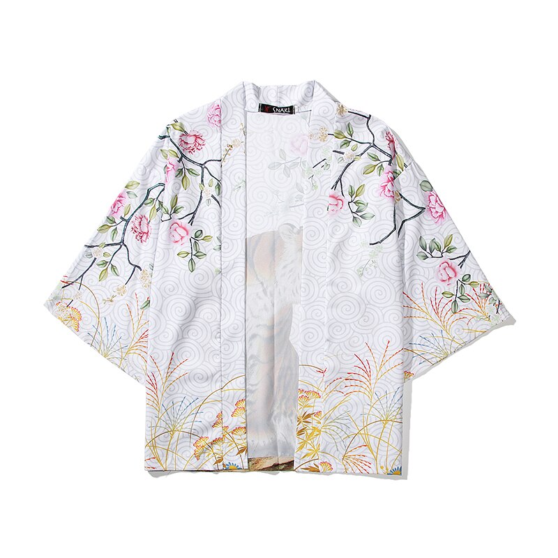 i Japanese Style Anime Tiger Cardigan Kimono Cosplay Harajuku Women Men Yukata Streetwear White Traditional Robe Tops | Vimost Shop.