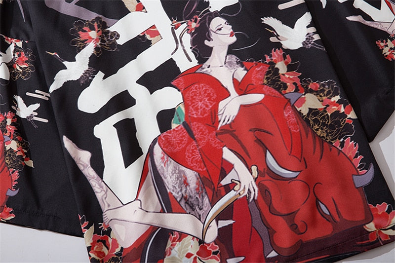Anime Beauty Devil Kimono Streetwear Style Men Women Cardigan Japanese Robe Female Traditional Clothing | Vimost Shop.
