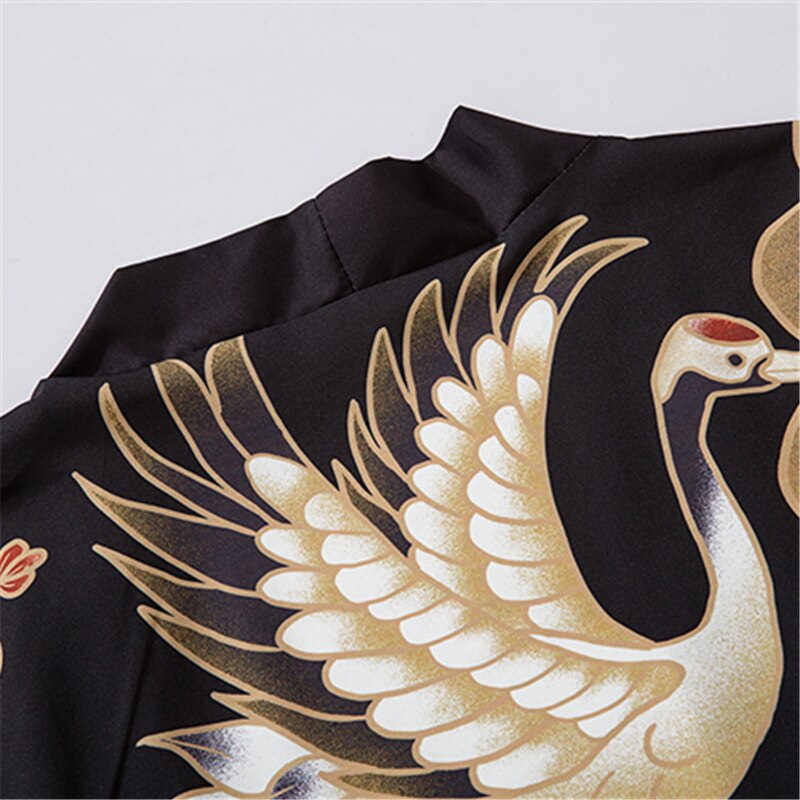 Japanese Crane Kimono Women Cardigan Yukata Fashion Men Haori Obi Clothing Asian Shirt National Tradition Clothes | Vimost Shop.