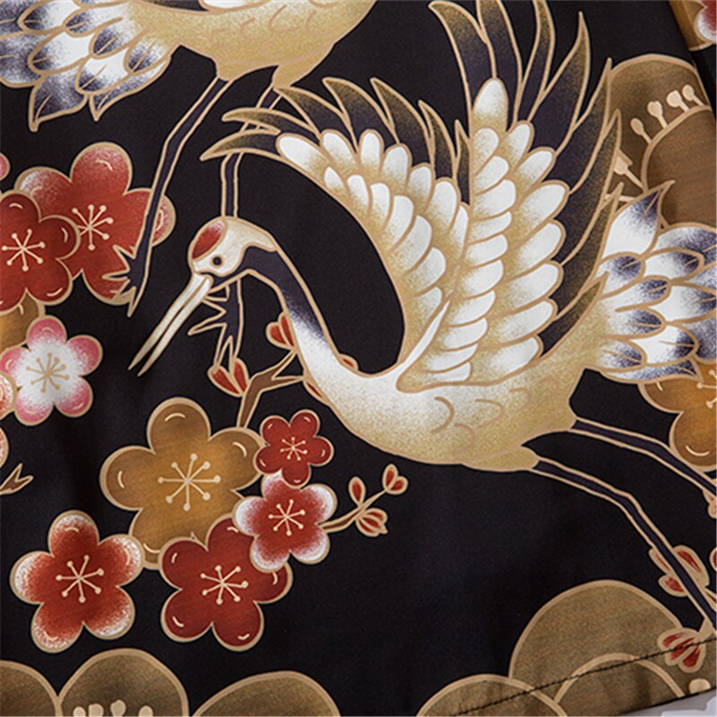 Japanese Crane Kimono Women Cardigan Yukata Fashion Men Haori Obi Clothing Asian Shirt National Tradition Clothes | Vimost Shop.