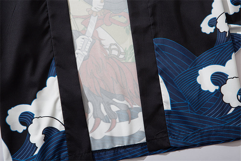 Men Women Chinese Style Anime Panda Samurai Kimono Streetwear Cardigan Japanese Robe Female Clothing | Vimost Shop.