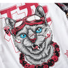 Hip Hop Dark Cat Print Men T Shirt Harajuku Streetwear Hooded Tops Tees Casual Cotton Short Sleeve | Vimost Shop.