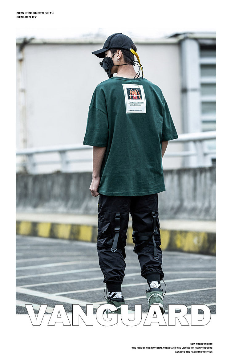 Multi-pocket Hip Hop Harem Pants Men Elastic Waist Trousers Joggers Casual Loose Ribbons Cargo Pants Sweatpants | Vimost Shop.