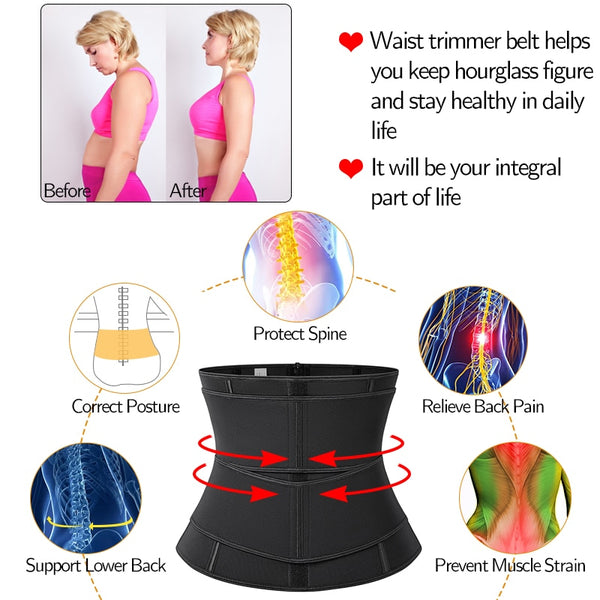 Women Body Shaper Waist Trainer Corset Weight Loss Cinchers Sports Girdle Sauna Sweat Fat Burner Slimming Sheath Fitness Belt | Vimost Shop.