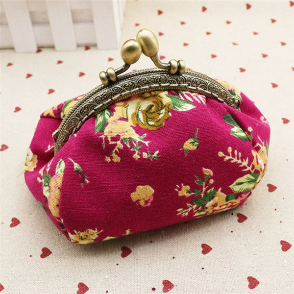 Women Purse Lady Retro Vintage Flower High Quality Small Wallet Hasp Purse Clutch Bag Cute Portable Key Coin Purse HandBag | Vimost Shop.