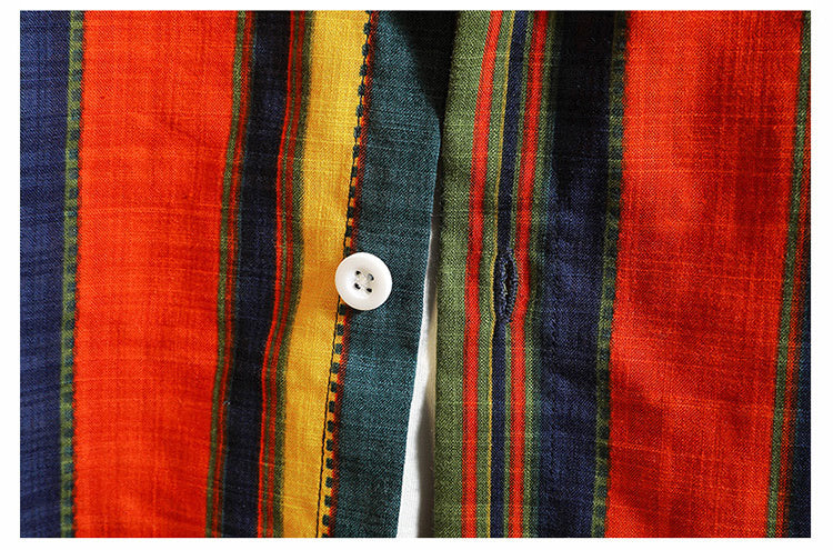 Stripe Bohemian Hawaiian Shirt Men 5XL Japanese Cotton Short Sleeve Beach Casual Shirts Summer Fashion Hip Hop Blouses Male 2020 | Vimost Shop.