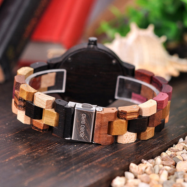 Wood Ladies Watches Women  Quartz Wristwatch Female Show Date Week Fast Shipping From USA Gift Box | Vimost Shop.