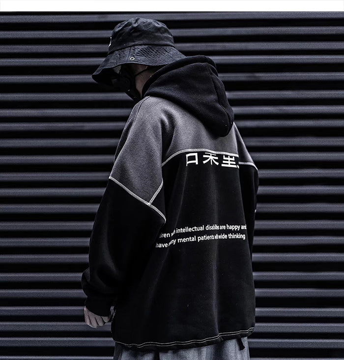 Patchwork Color Block Thick Hooded Sweatshirts Men Harajuku Hip Hop Pullover Casual Cargo Hoodies Streetwear | Vimost Shop.