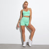 6 Colors Sports Suit Seamless Yoga Set Female Workout Clothes Medium Support Sports Bra+High Waist Gym Shorts Women Sportwear