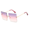 Oversized Rimless Square Sunglasses Women Trendy Fashion Ladies Retro Sun Glasses Sexy Red Brown Tinted Color Lens UV400 | Vimost Shop.