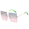 Oversized Rimless Square Sunglasses Women Trendy Fashion Ladies Retro Sun Glasses Sexy Red Brown Tinted Color Lens UV400 | Vimost Shop.
