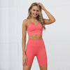 Women Solid Seamless Yoga Fitness Set Camisole Crop Top Leggings Shorts Tracksuit Running Sports Gym Workout Jogging Outfits | Vimost Shop.
