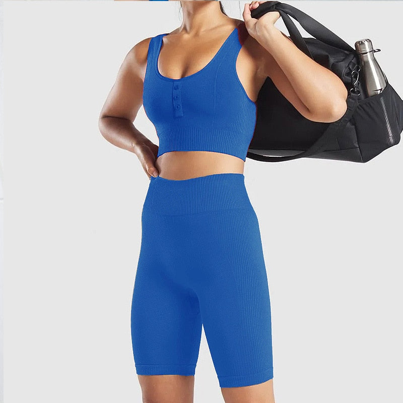 Summer Women Yoga Shorts High Waist Knitted Training Fitness Knee Length Pants Gym Workout Leggings Active Sport Trousers | Vimost Shop.