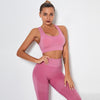 Seamless Yoga Fitness Tracksuit Set For Women Vest Crop Top Leggings Pants Suit Gym Jogging Slim Sportswear Outfits Dry Quickly | Vimost Shop.