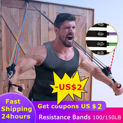 Resistance Bands Set Exercise Bands with Door Anchor Legs Ankle Straps for Resistance Training Physical Therapy Home Workouts | Vimost Shop.