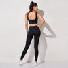 Women&#39;s sportswear High Waist Sports Bra+ Legging Gym Clothing Seamless Fitness Yoga Suit Stretchy Workout Set Padded Sport
