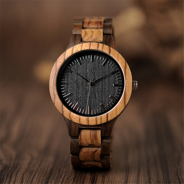 Zebra Wood Men's Watches Japan Movement Quartz Wristwatch with US RU Oversea Warehouse relogio masculino | Vimost Shop.