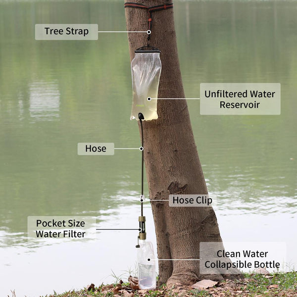 Outdoor water filter Gravity Water Filter System for hiking,camping,survival and travel | Vimost Shop.