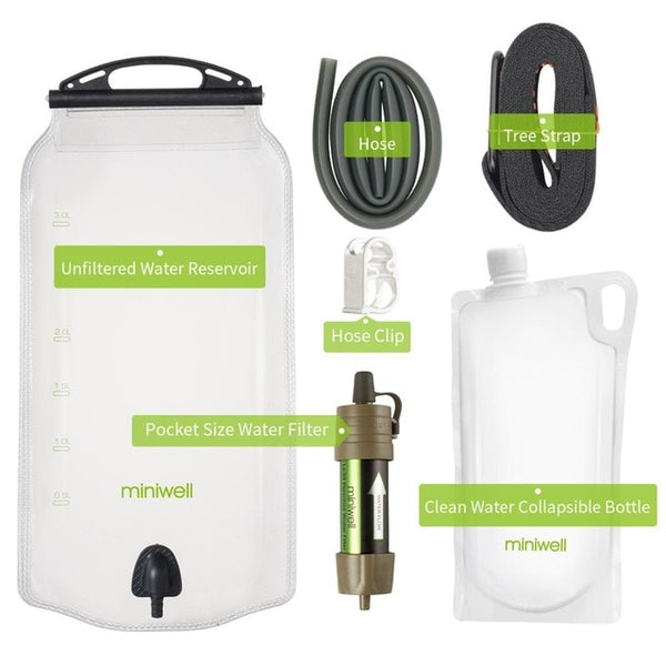 Outdoor water filter Gravity Water Filter System for hiking,camping,survival and travel | Vimost Shop.