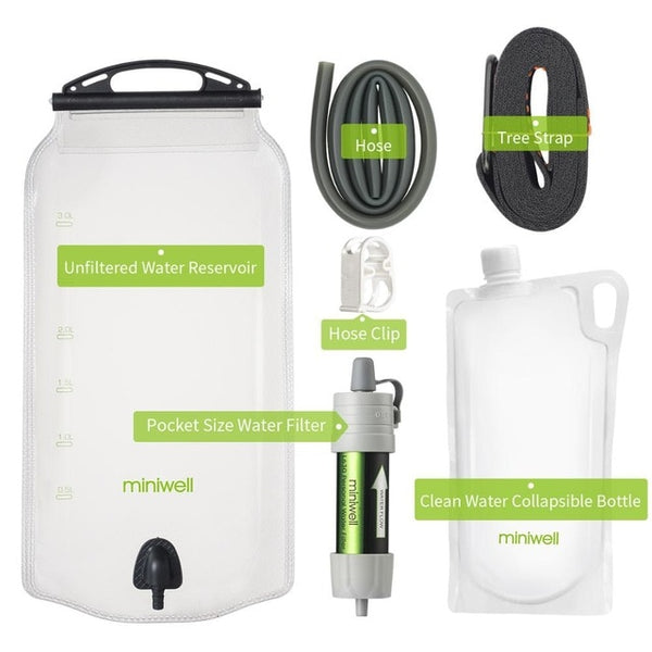 Outdoor water filter Gravity Water Filter System for hiking,camping,survival and travel | Vimost Shop.
