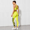 Women Letter Print Seamless Yoga Fitness Set Tank Crop Top Patchwork Pants Tracksuit Running Sports Gym Workout Jogging Outfits | Vimost Shop.
