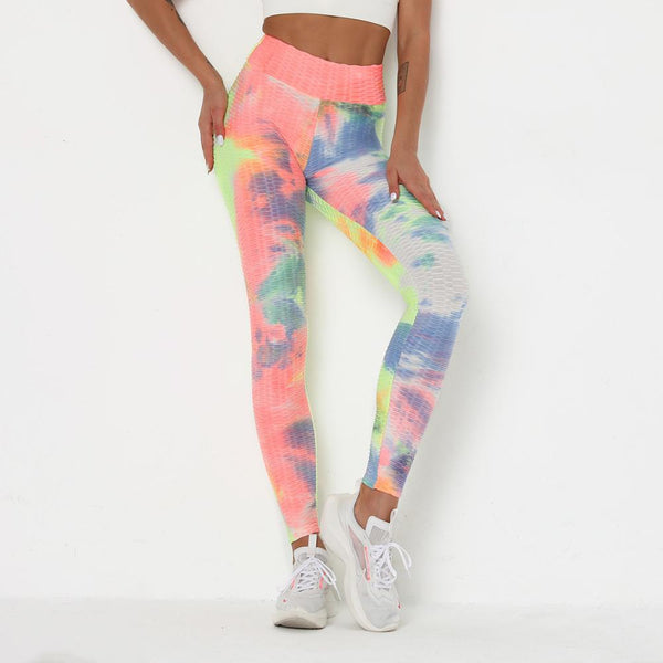 Tie Dye Print Yoga Fitness Pants Plus Size XS- XL Hips Lifting Workout Jogging Jacquard Trousers Fashion Gym Leggings Long Pants | Vimost Shop.