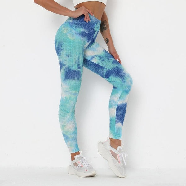 Tie Dye Print Yoga Fitness Pants Plus Size XS- XL Hips Lifting Workout Jogging Jacquard Trousers Fashion Gym Leggings Long Pants | Vimost Shop.