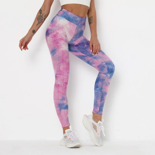 Tie Dye Print Yoga Fitness Pants Plus Size XS- XL Hips Lifting Workout Jogging Jacquard Trousers Fashion Gym Leggings Long Pants | Vimost Shop.