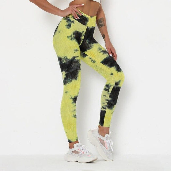 Tie Dye Print Yoga Fitness Pants Plus Size XS- XL Hips Lifting Workout Jogging Jacquard Trousers Fashion Gym Leggings Long Pants | Vimost Shop.