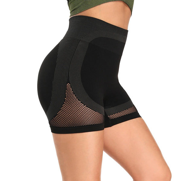 Sheer Mesh Patchwork Seamless Fitness Yoga Shorts Hollow Out Training Workout Sports Leggings Shorts Energy Sportswear Gym Pants | Vimost Shop.