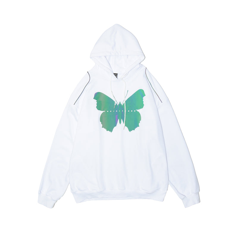Men Hip Hop Variable Reflective Butterfly Hoodie Sweatshirt Autumn Streetwear Harajuku Oversized Cotton Pullover Hoodie | Vimost Shop.