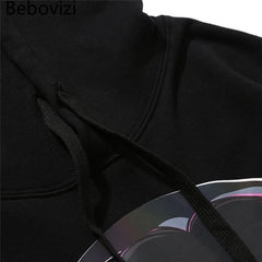 Reflective Anime Hooded Sweatshirts Hoodies Japanese Men/women Harajuku Casual Pullover Hoodie Hip Hop Cotton Tops | Vimost Shop.