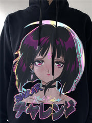 Reflective Anime Hooded Sweatshirts Hoodies Japanese Men/women Harajuku Casual Pullover Hoodie Hip Hop Cotton Tops | Vimost Shop.