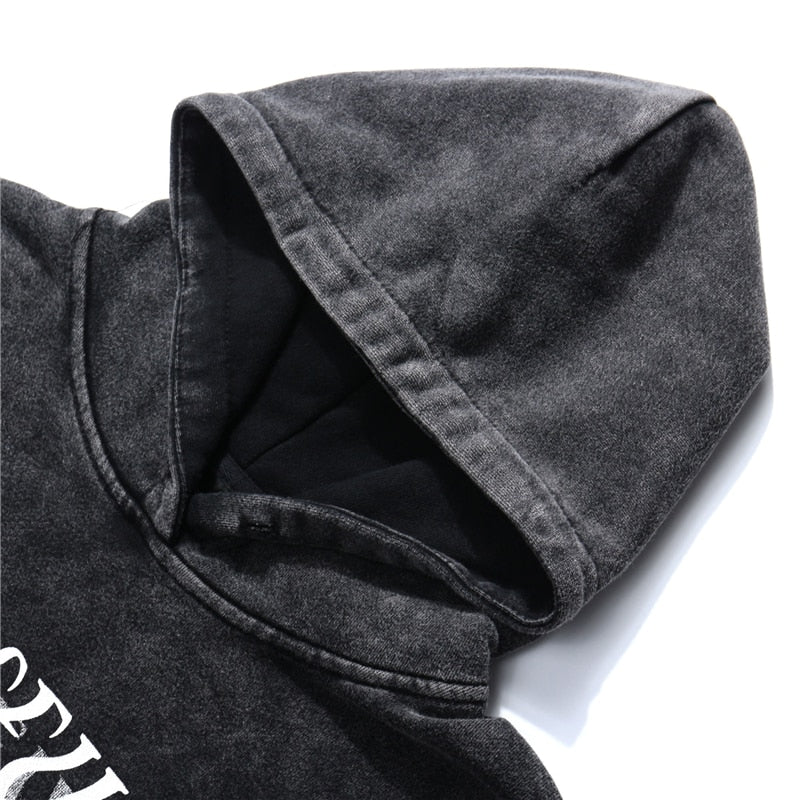 Streetwear Perceived Print Washed Hoodie Men Hip Hop Harajuku Oversized Hoodie Sweatshirt Pullover Autumn Cotton Black | Vimost Shop.