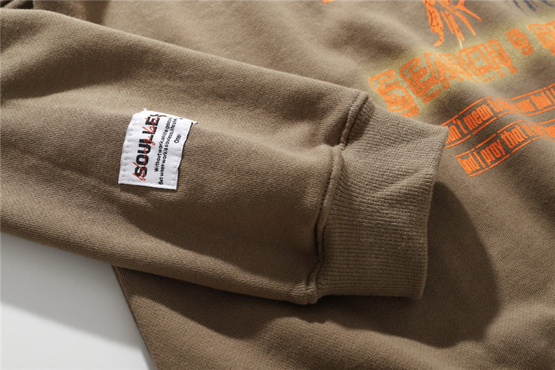 Street Wear Hip Hop Style Funny Statue of Liberty Hoodie Sweatshirt Men Harajuku Hoodie Pullover Cotton Khaki | Vimost Shop.