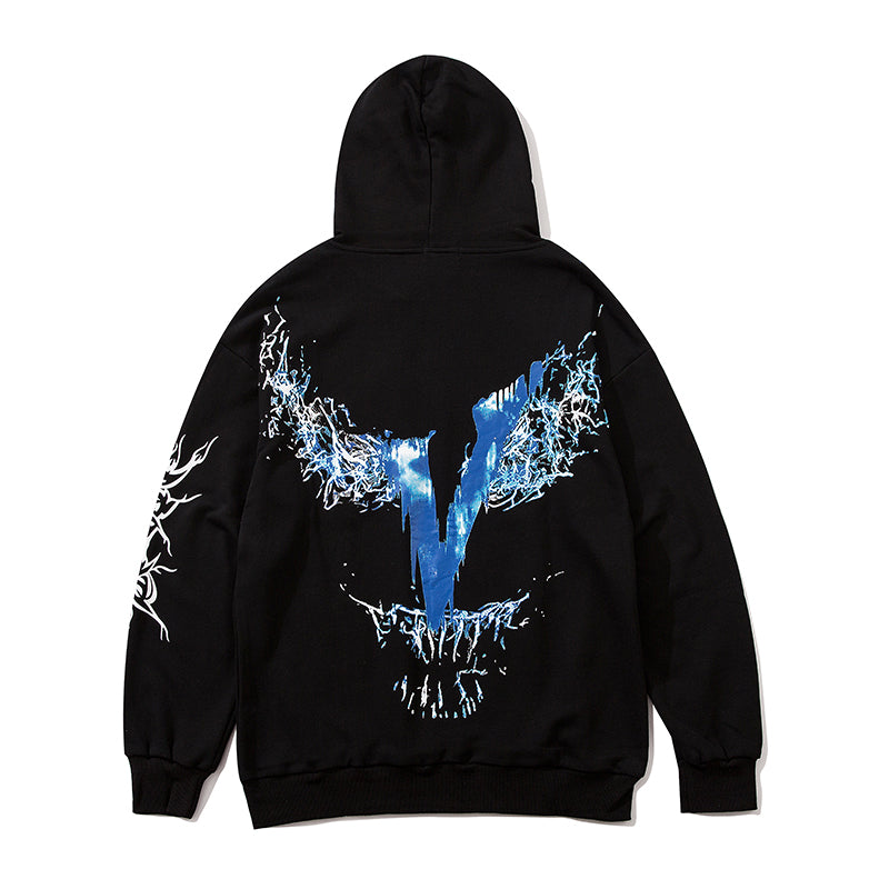 Men Blue Lightning Hoodie Sweatshirt Hip Hop Streetwear Hoodie Pullover Harajuku Autumn Winter Hoodies Cotton | Vimost Shop.