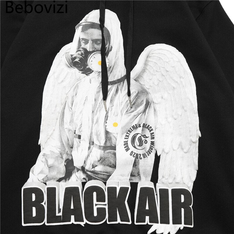 Reflective Astronaut Angel Print Sweatshirts Hoodies Autumn Men Casual Funny Pullover Hooded Hoodie Hip Hop Cotton Tops | Vimost Shop.