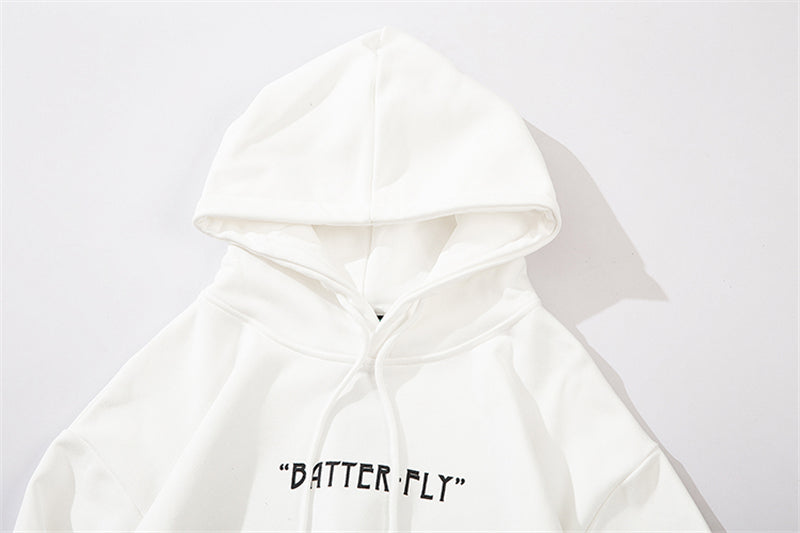 Hip Hop Butterfly Hoodie Sweatshirt Men Harajuku Streetwear Hooded Pullover Cotton Autumn Loose Hoodie Black Clothes | Vimost Shop.