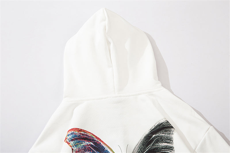 Hip Hop Butterfly Hoodie Sweatshirt Men Harajuku Streetwear Hooded Pullover Cotton Autumn Loose Hoodie Black Clothes | Vimost Shop.