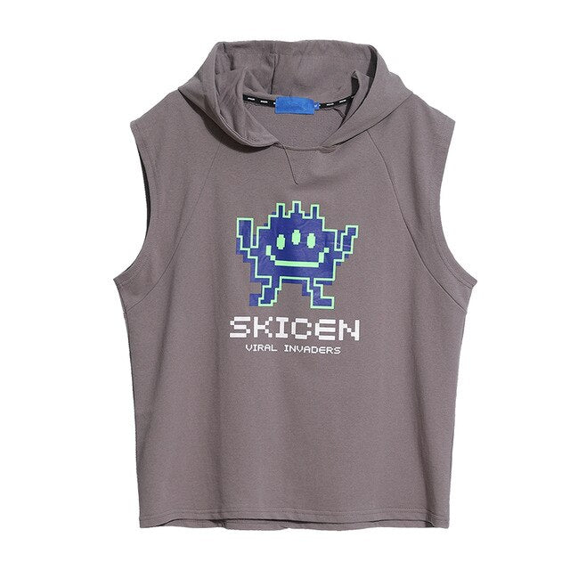 Summer Men Tank Top Casual Loose Sleeveless Hooded Tops Tees Shirts Sportswear Hoodie Mens Clothing | Vimost Shop.