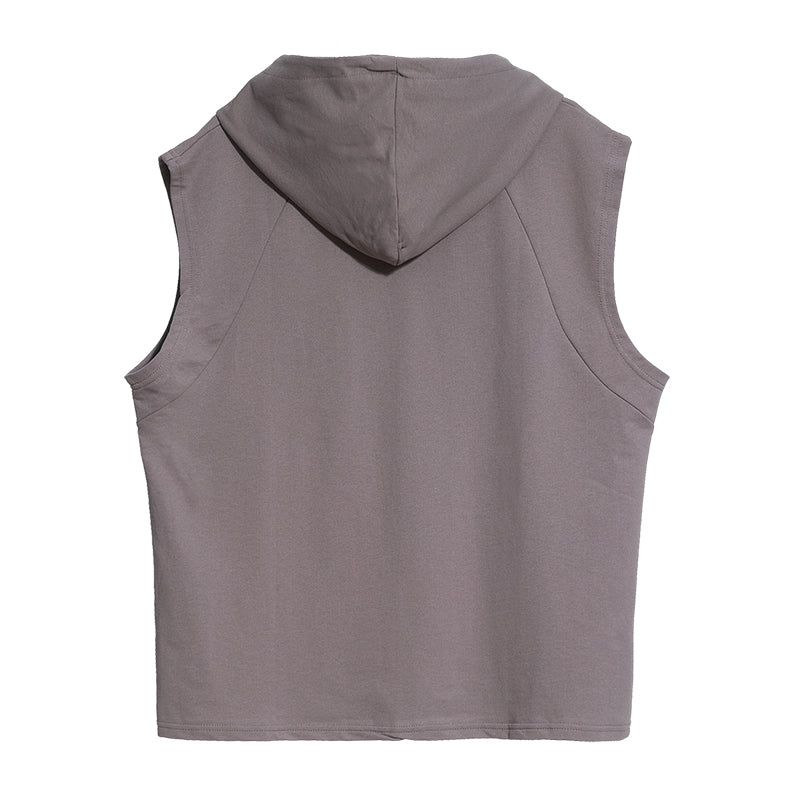 Summer Men Tank Top Casual Loose Sleeveless Hooded Tops Tees Shirts Sportswear Hoodie Mens Clothing | Vimost Shop.