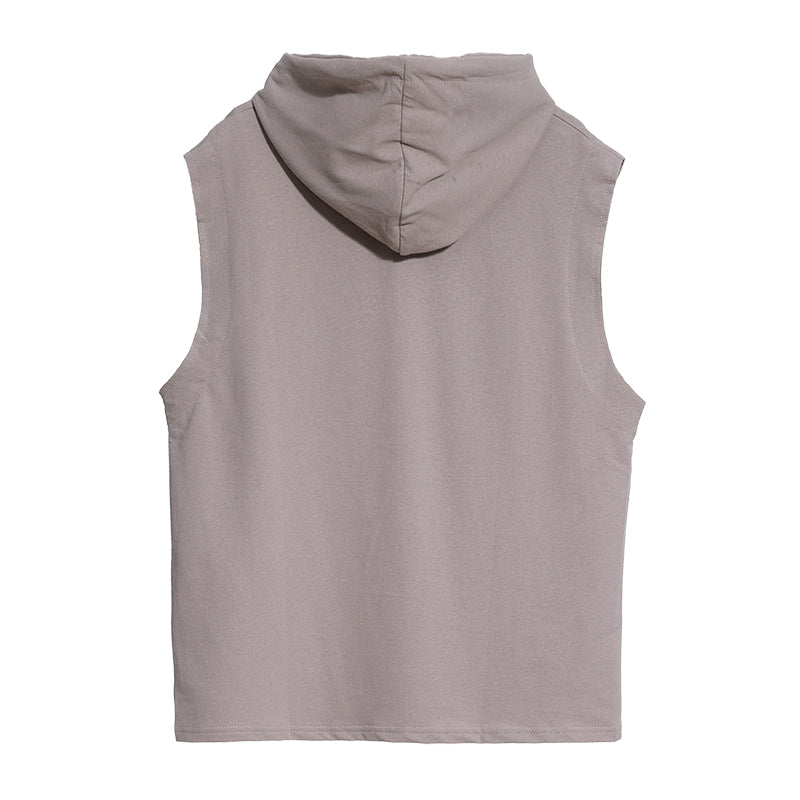 Sleeveless Letter Print Hooded Tops Tees Shirts Summer Men Tank Top Casual Loose Hip Hop Hoodie Clothing | Vimost Shop.