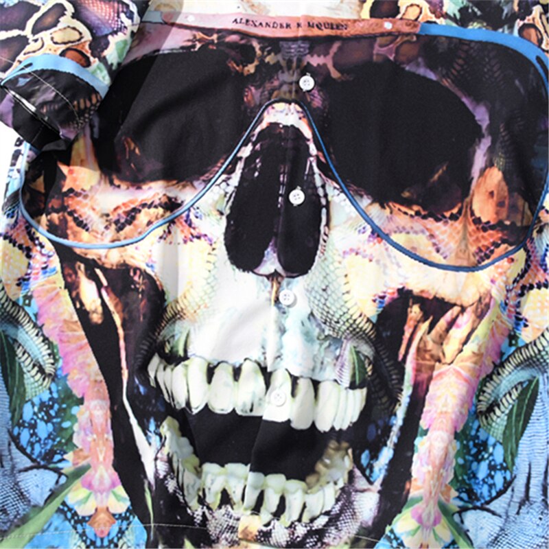 Summer Sunglasses Skull Print Beach Hawaiian Aloha Shirts Mens Casual Short Sleeve Shirt Male Fashion Shirts Top | Vimost Shop.