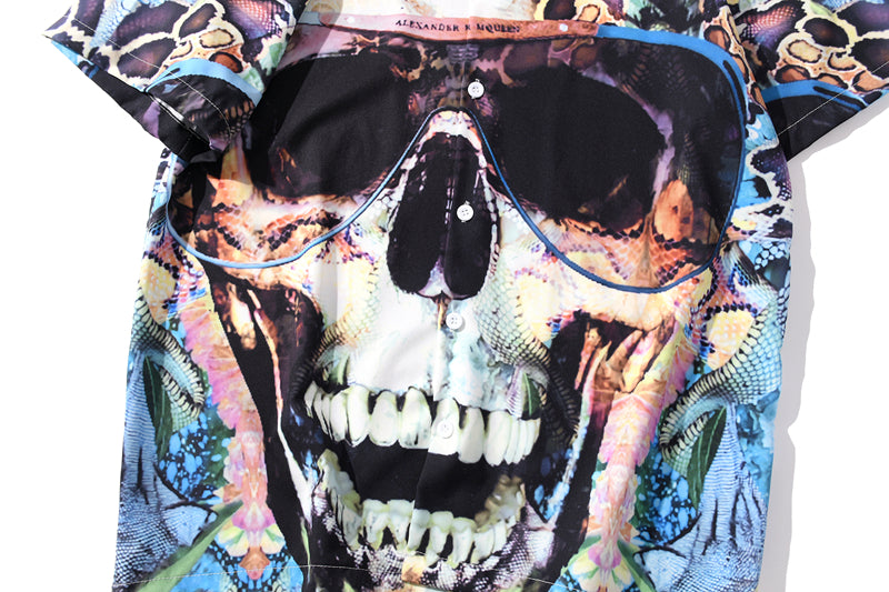 Summer Sunglasses Skull Print Beach Hawaiian Aloha Shirts Mens Casual Short Sleeve Shirt Male Fashion Shirts Top | Vimost Shop.