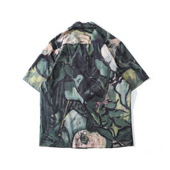 Fashion Painting Print Hawaiian Shirts Male Streetwear Hip Hop Casual Beach Camisas Shirt Summer Men Green Tops | Vimost Shop.