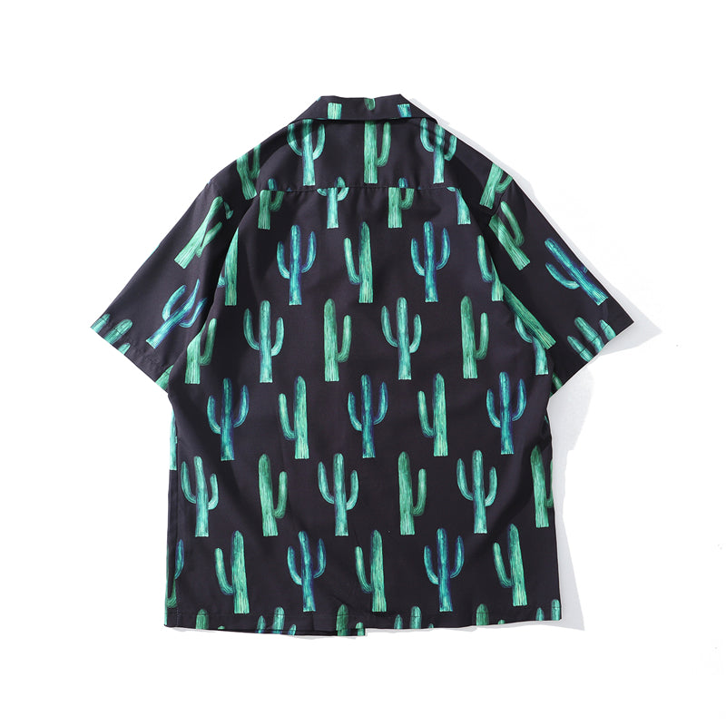 Summer Fashion Full Cactus Print Hawaiian Shirts Streetwear Hip Hop Casual Tropical Beach Short Sleeve Shirt Men Tops | Vimost Shop.